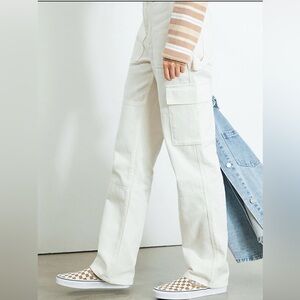 PacSun Off White Cargo Womens Skate Pants